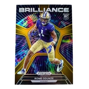 2024 Prizm‎ Draft Picks Rome Odunze Brilliance Gold Prizm RC 05/10 #BR-RO Rookie